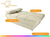 Sofá-cama Lugares Retrátil com Baú Reclinável Veludo Sany
