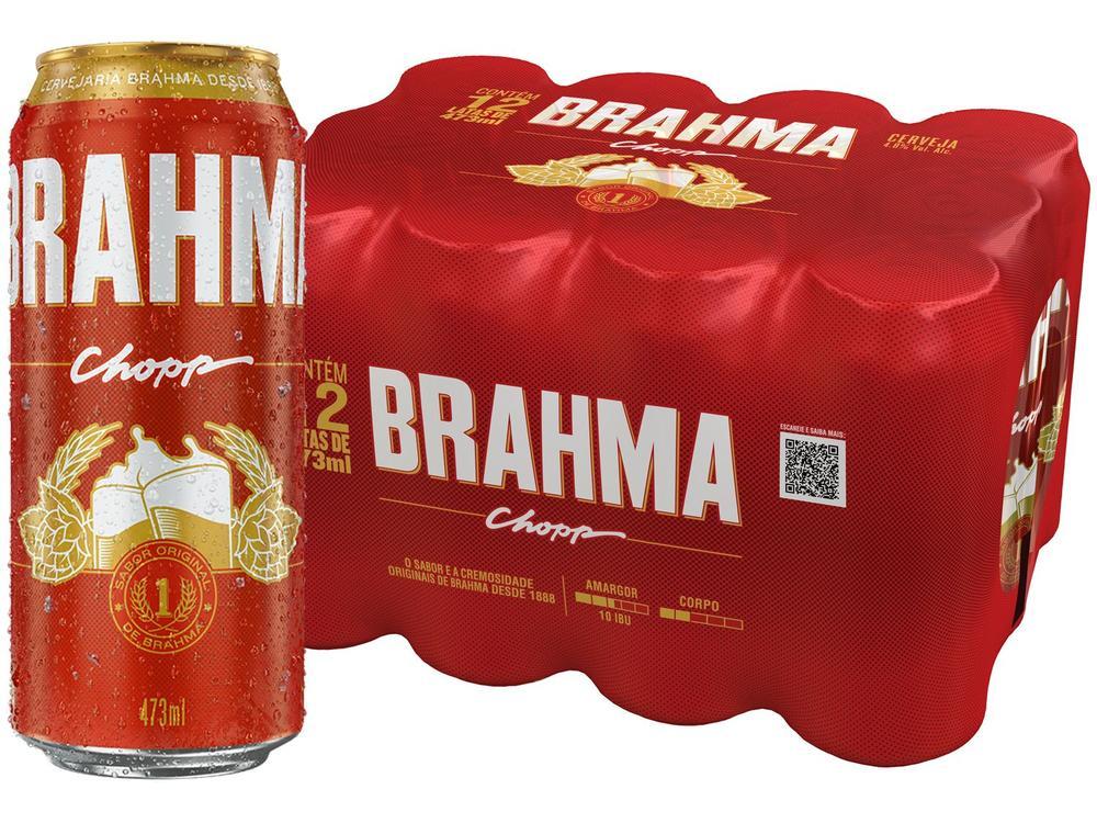 Cerveja Brahma Chopp 12 Unidades Lata 473ml - 1