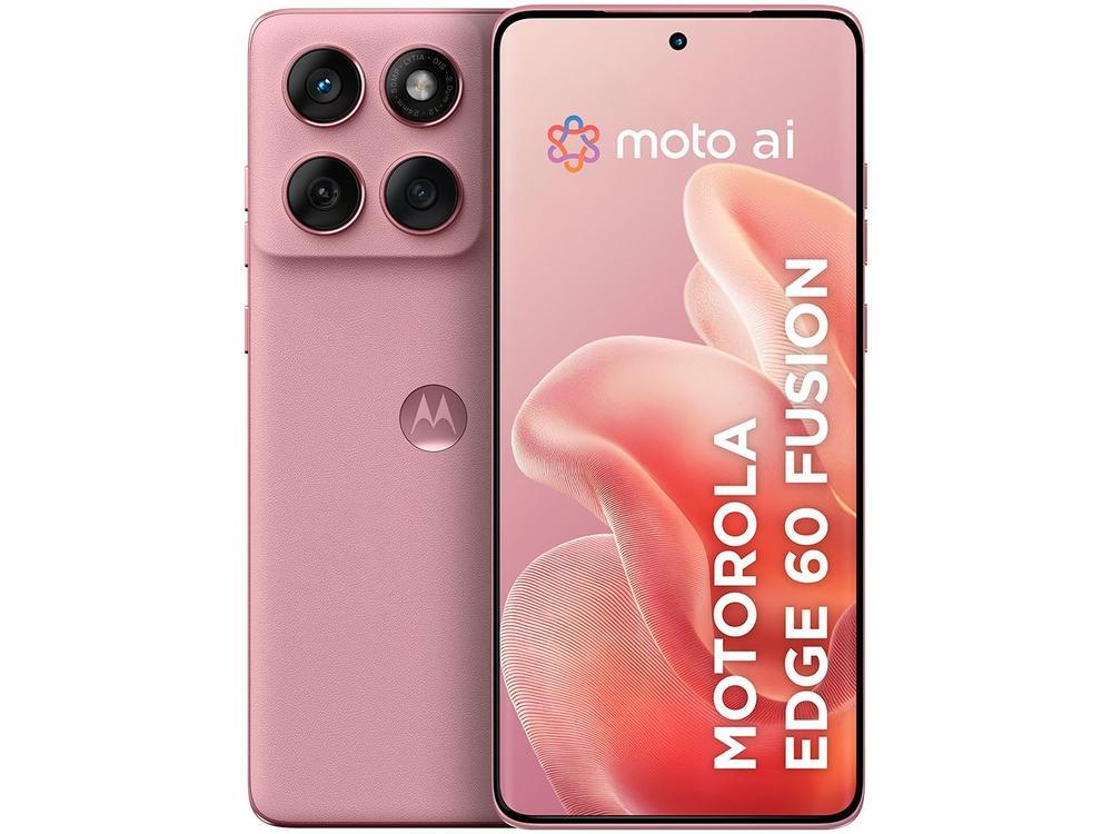 Smartphone Motorola Edge 60 Fusion 256GB Rosa 5G 8GB RAM 6,7" Câm. Dupla + Selfie 32MP - 5