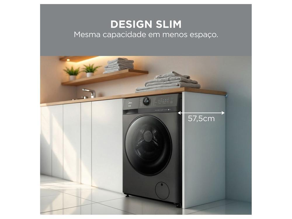 Lava e Seca Midea Slim 11kg HealthGuard Smart Inverter Água Fria e Quente Titanium MF201D110WBGK02 - 3