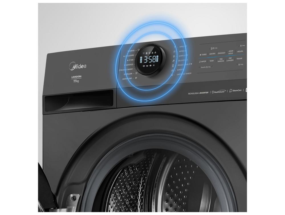 Lavadora de Roupas Midea Slim 11kg HealthGuard Smart Inverter Água Fria e Quente Titanium MF201W110WB/GK-01 - 8