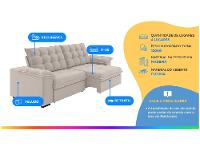 Sofá 4 Lugares Retrátil Reclinável Veludo Vancouver Besthouse - 2