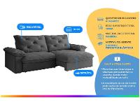 Sofá 4 Lugares Retrátil Reclinável Slim Amsterdã Besthouse - 2