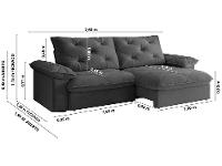 Sofá 4 Lugares Retrátil Reclinável Slim Amsterdã Besthouse - 3