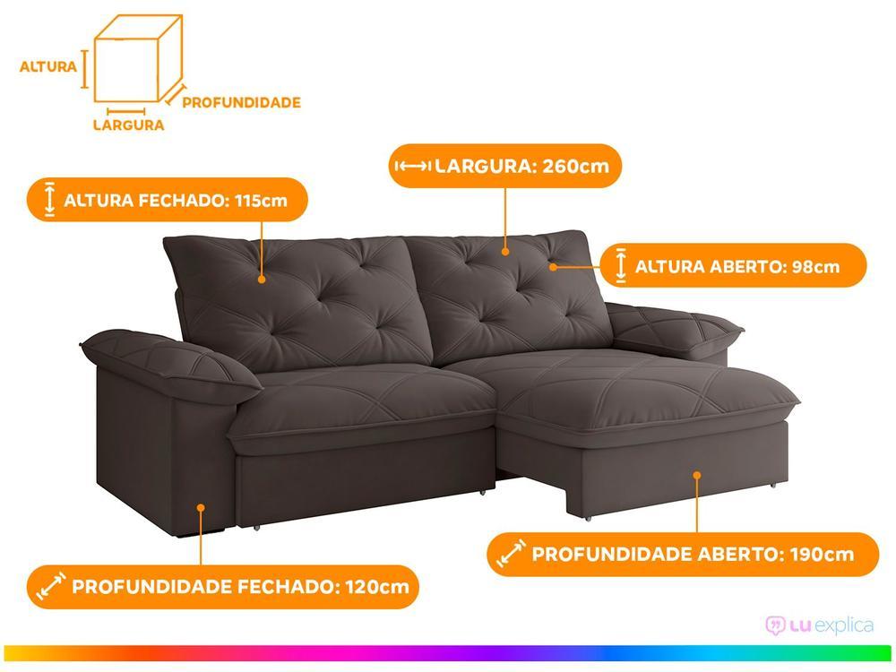 Sofá 4 Lugares Retrátil Reclinável Slim Amsterda Besthouse - 4