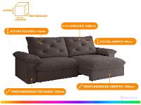 Sofá 4 Lugares Retrátil Reclinável Slim Amsterda Besthouse