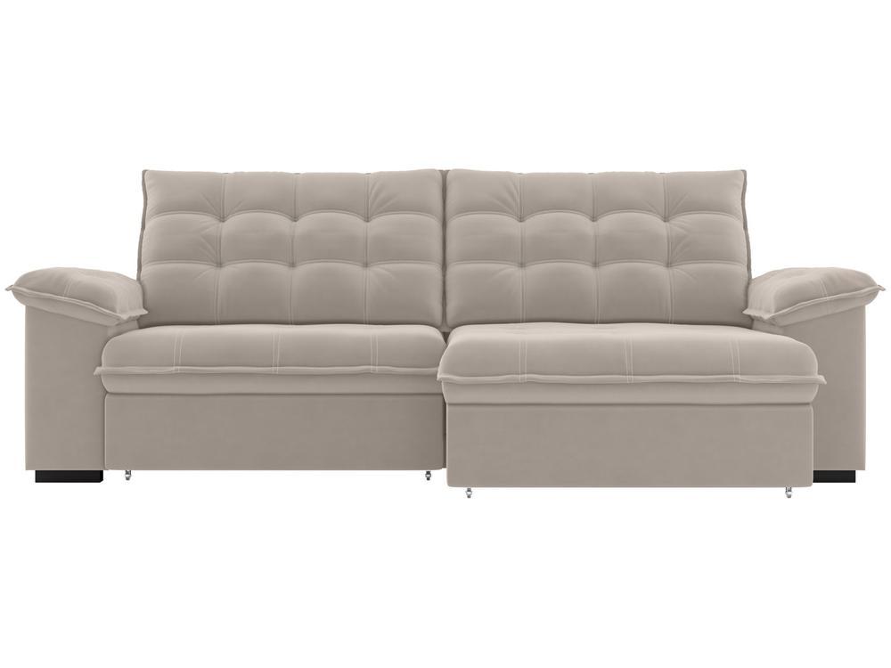 Sofá 3 Lugares Retrátil Reclinável Veludo Vancouver Besthouse - 4