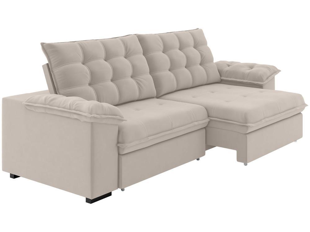 Sofá 3 Lugares Retrátil Reclinável Veludo Vancouver Besthouse - 5