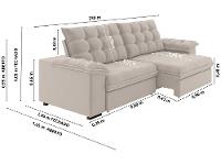 Sofá 3 Lugares Retrátil Reclinável Veludo Vancouver Besthouse - 3