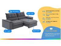 Sofá 4 Lugares Retrátil Reclinável Slim Venetto Besthouse - 2