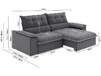 Sofá 4 Lugares Retrátil Reclinável Slim Venetto Besthouse - 3