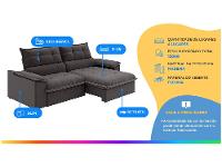 Sofá 4 Lugares Retrátil Reclinável Slim Venetto Besthouse - 2