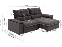 Sofá 4 Lugares Retrátil Reclinável Slim Venetto Besthouse - 3