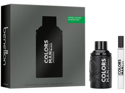 Kit Perfume Masculino Benetton Colors Man Black Intenso Eau de Parfum 100ml com Eau de Parfum Travel size 10ml