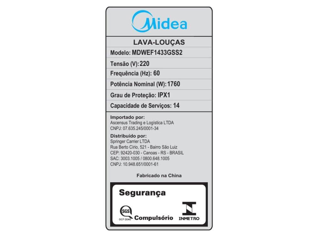 Lava-louças Midea 14 Serviços SmartHome MDWEF1433GSS2 - 8