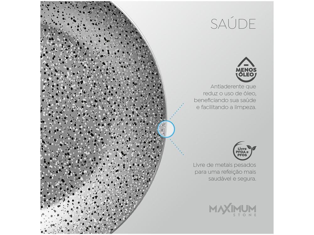 Panela Wok Antiaderente Panelux de Alumínio Maximum Stone Verde 32cm - 3