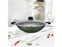 Panela Wok Antiaderente Panelux de Alumínio Maximum Stone Verde 32cm - 5