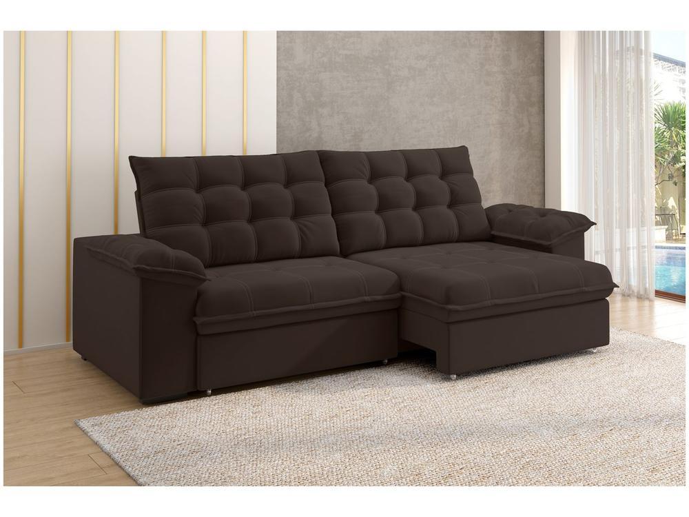 Sofá 3 Lugares Retrátil Reclinável Veludo Vancouver Besthouse - 1