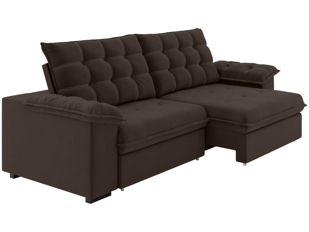 Sofá 3 Lugares Retrátil Reclinável Veludo Vancouver Besthouse - 3