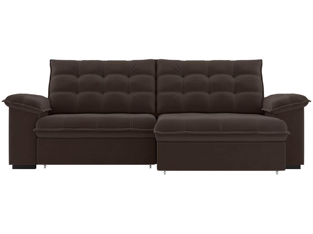 Sofá 3 Lugares Retrátil Reclinável Veludo Vancouver Besthouse - 5