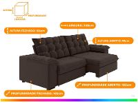 Sofá 3 Lugares Retrátil Reclinável Veludo Vancouver Besthouse