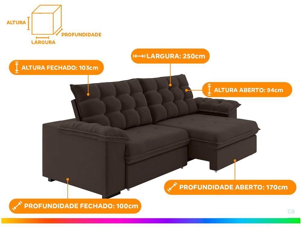Sofá 4 Lugares Retrátil Reclinável Veludo Vancouver Besthouse - 4