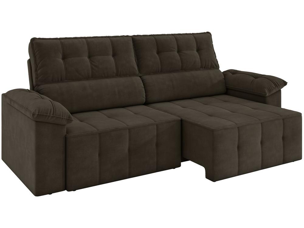 Sofá 3 Lugares Retrátil Reclinável Veludo Santorini Besthouse - 6