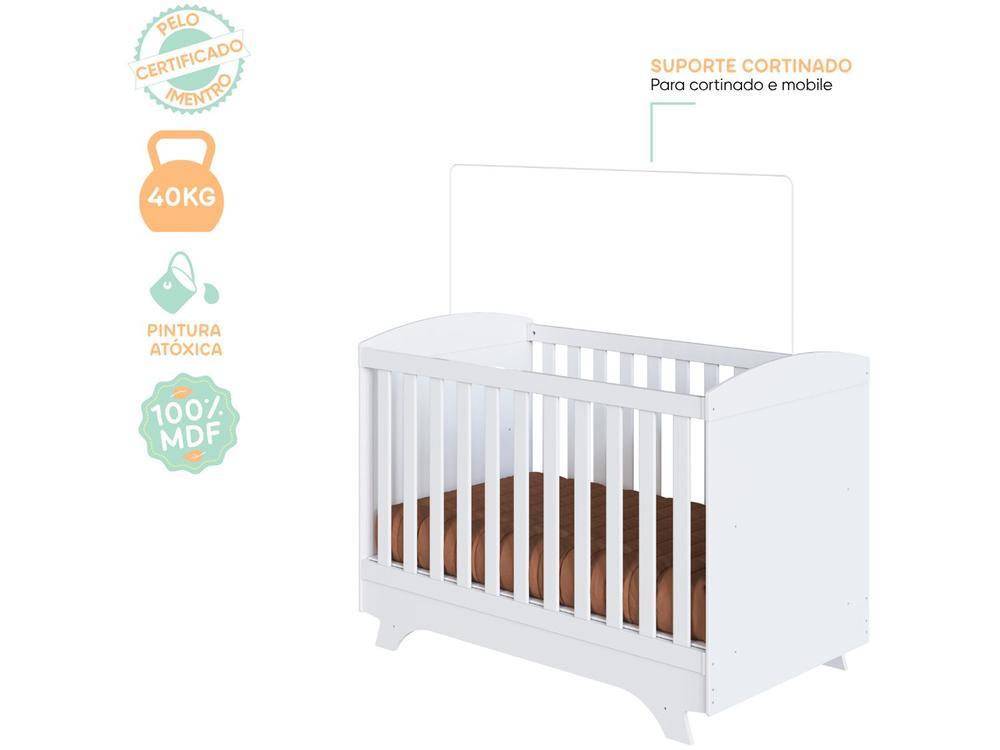 Berço Mini Cama Branco Móveis Peroba Magia - 4