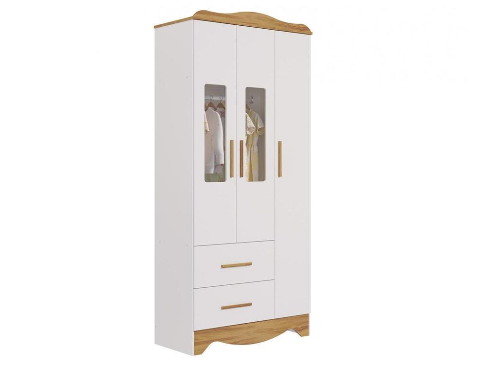 Guarda-roupa 2 Gavetas 3 Portas Moveis Peroba Harmonia - 1