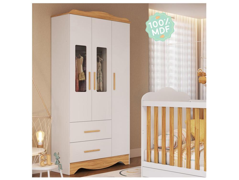 Guarda-roupa 2 Gavetas 3 Portas Moveis Peroba Harmonia - 4