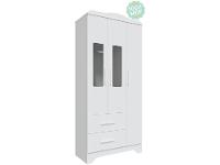 Guarda-roupa 2 Gavetas 3 Portas Moveis Peroba Harmonia - 8