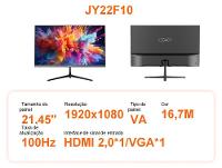 Monitor 100Hz Full HD 1ms Legacy JY22F10 21,5" LED VGA HDMI Freeysnc G-sync - 2