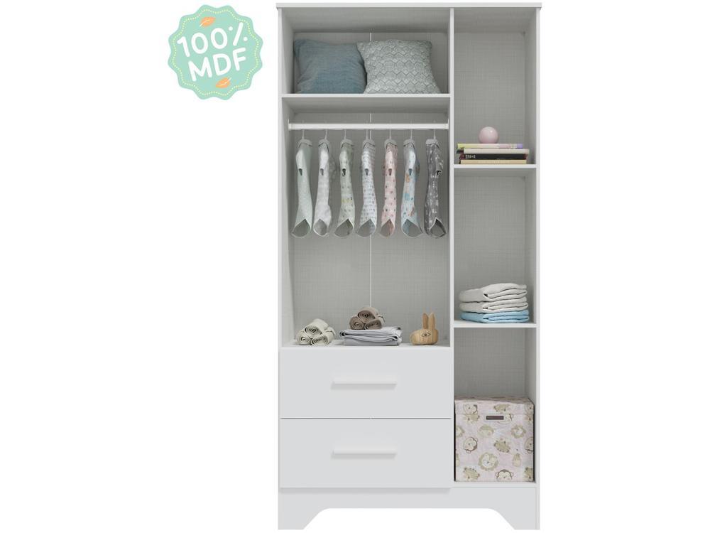 Guarda-roupa de Bebê 2 Gavetas 3 Portas Moveis Peroba Magia - 5