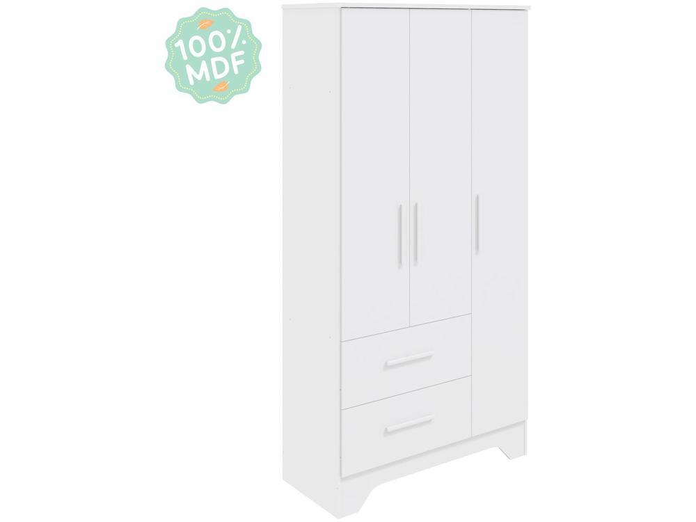 Guarda-roupa de Bebê 2 Gavetas 3 Portas Moveis Peroba Magia - 6