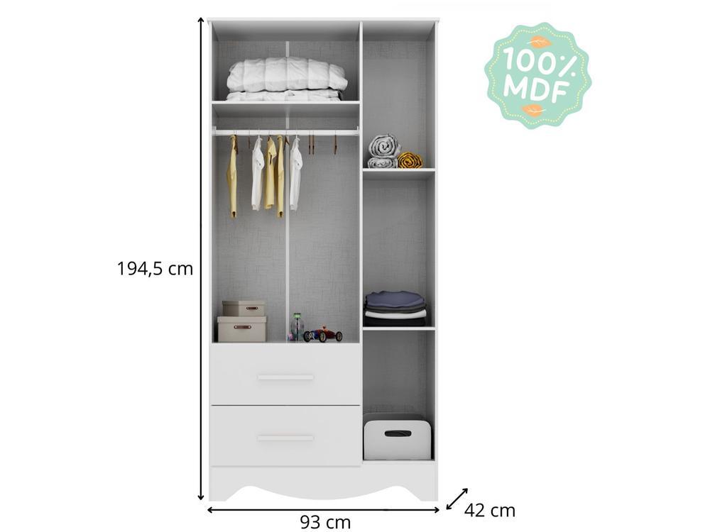 Guarda-roupa de Bebê 2 Gavetas 3 Portas Moveis Peroba Magia - 8