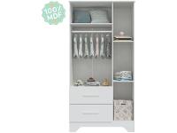 Guarda-roupa de Bebê 2 Gavetas 3 Portas Moveis Peroba Magia - 5