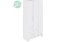 Guarda-roupa de Bebê 2 Gavetas 3 Portas Moveis Peroba Magia - 6