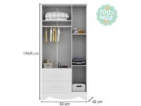 Guarda-roupa de Bebê 2 Gavetas 3 Portas Moveis Peroba Magia - 8