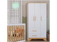 Guarda-roupa de Bebê 2 Gavetas 3 Portas Moveis Peroba Magia