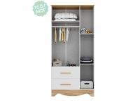 Guarda-roupa de Bebê 2 Gavetas 3 Portas Moveis Peroba Magia - 5