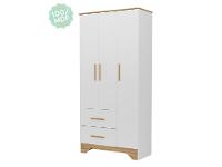 Guarda-roupa de Bebê 2 Gavetas 3 Portas Moveis Peroba Magia - 9