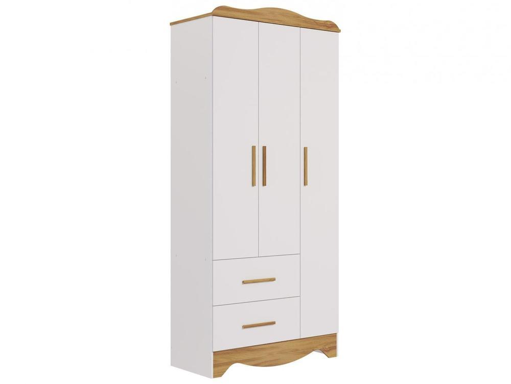 Guarda-roupa 2 Gavetas 3 Portas Moveis Peroba Harmonia - 1