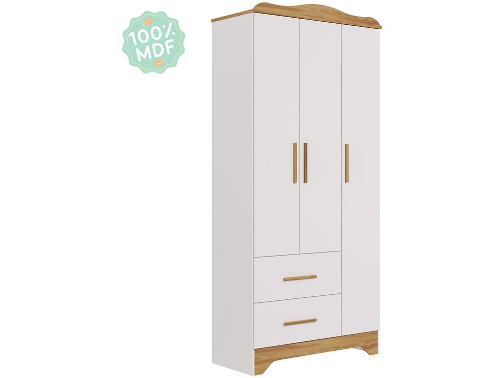 Guarda-roupa 2 Gavetas 3 Portas Moveis Peroba Harmonia - 8