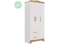 Guarda-roupa 2 Gavetas 3 Portas Moveis Peroba Harmonia - 8