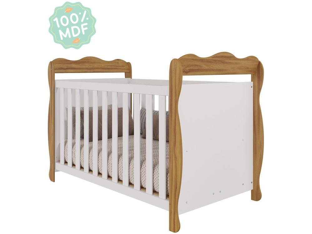 Berço Mini Cama Branco e Amêndoa Moveis Peroba Ninho - 4