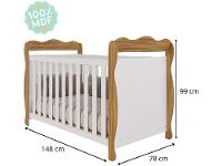 Berço Mini Cama Branco e Amêndoa Moveis Peroba Ninho - 7