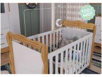 Berço Mini Cama Branco e Amêndoa Moveis Peroba Ninho - 8