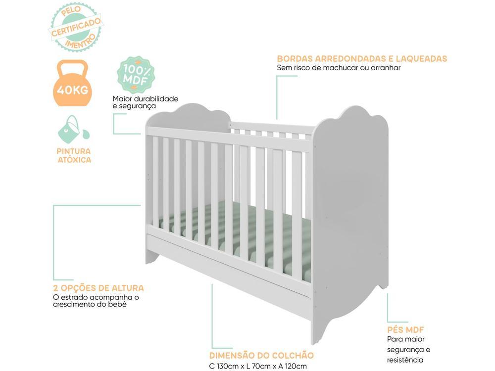 Berço Mini Cama Branco Moveis Peroba Harmonia - 8