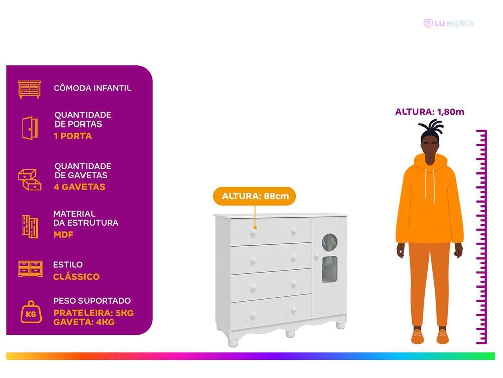 Cômoda de Bebê 4 Gavetas Moveis Peroba Ninho - 2