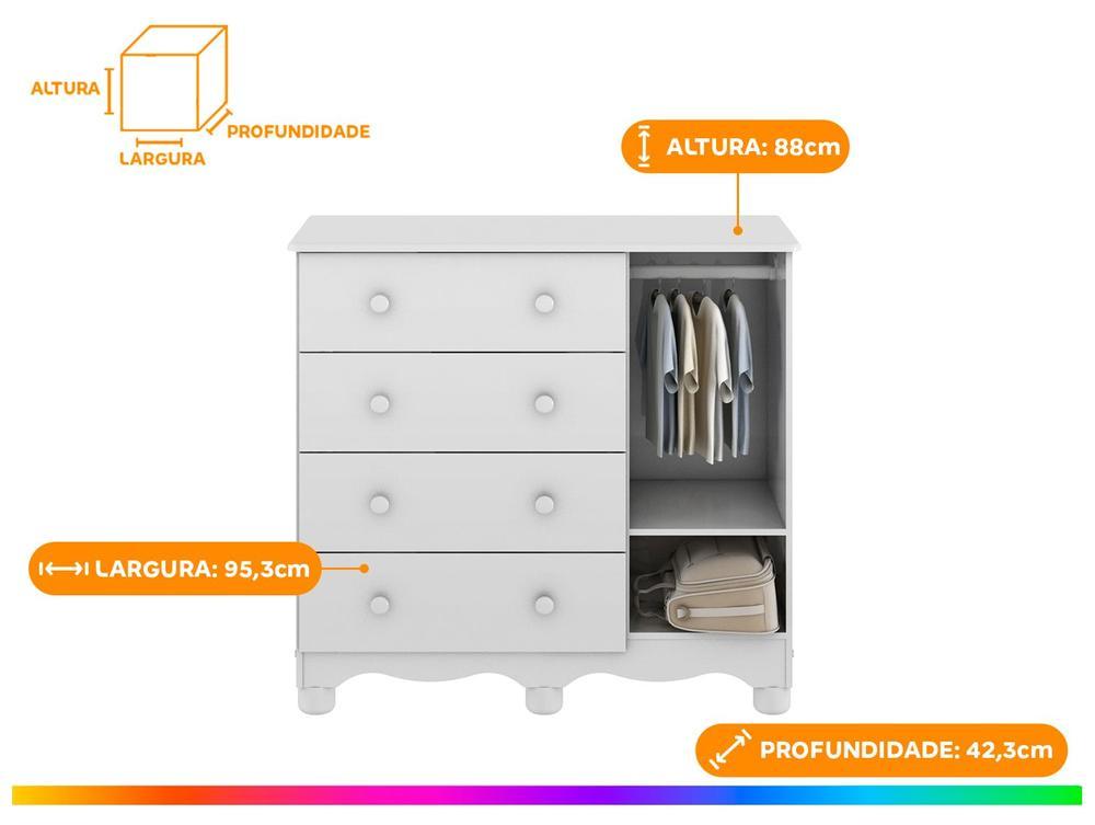 Cômoda de Bebê 4 Gavetas Moveis Peroba Ninho - 3